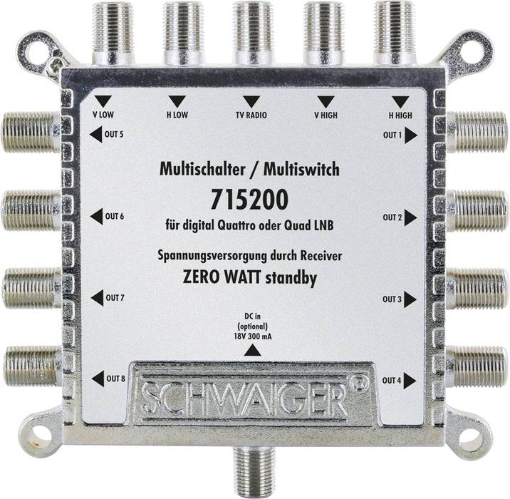 Schwaiger SAT Multischalter 5/8 mit Netzteil