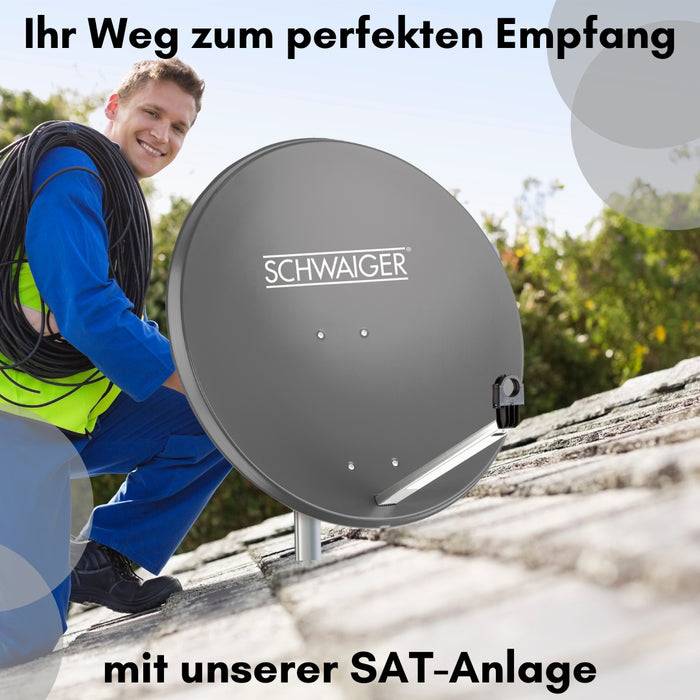 Schwaiger Satellitenanlage Set Anthrazit Aluminium 88 cm Meist gekauft