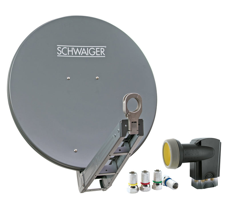 Schwaiger Satellitenanlage Set Anthrazit Aluminium 75 cm