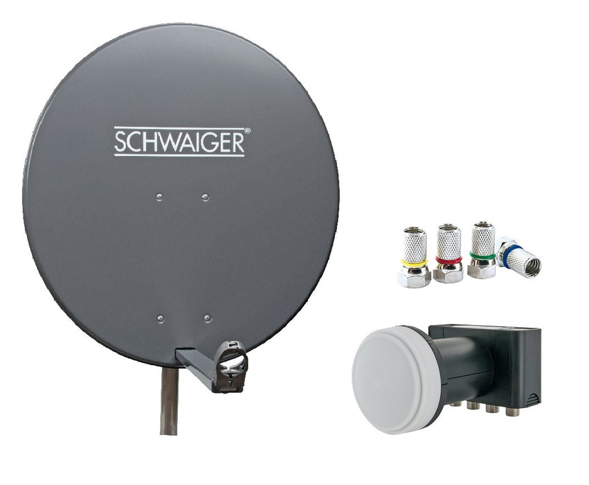 Schwaiger Satellitenanlage Set Anthrazit Aluminium 80 cm