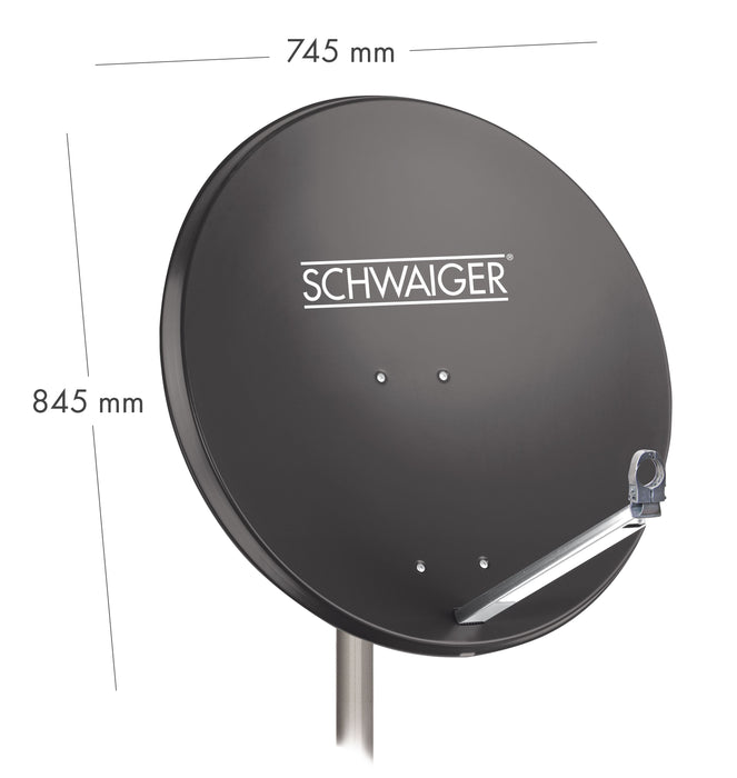 Schwaiger Satellitenanlage Set Anthrazit Aluminium 80 cm Günstiger Verkauf