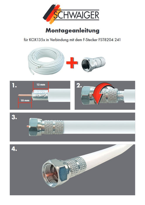 Schwaiger Koaxialkabel 50 m 135 dB mit 24 F-Steckern Meist gekauft