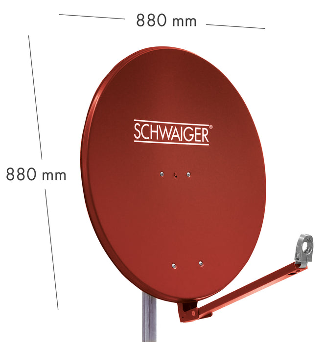 Schwaiger Satellitenanlage Set Ziegelrot Aluminium 88 cm Online