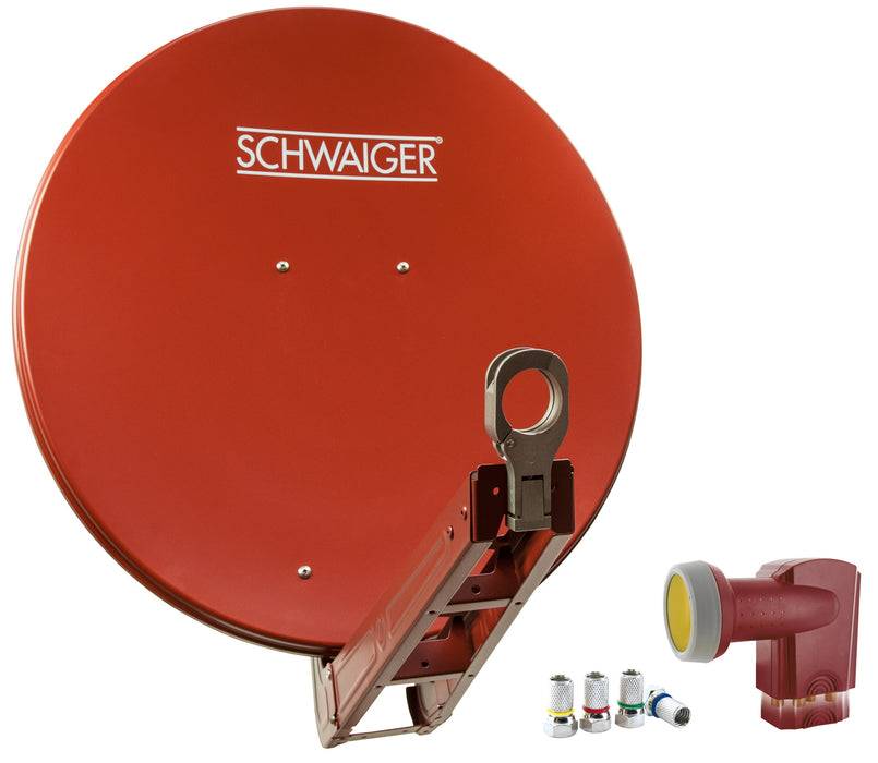 Schwaiger Satellitenanlage Set Ziegelrot Aluminium 75 cm