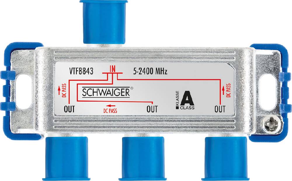 Schwaiger Verteiler 3-fach für SAT-, Antennen- und Kabelanlagen 8 dB Hotsell