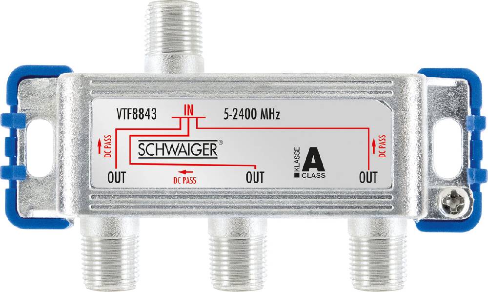 Schwaiger Verteiler 3-fach für SAT-, Antennen- und Kabelanlagen 8 dB Hotsell