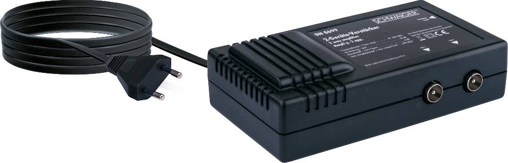 Schwaiger Zweigeräteverstärker für Antennen- und Kabelanlagen 2x 18 dB