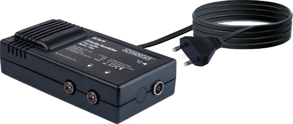 Schwaiger Zweigeräteverstärker für Antennen- und Kabelanlagen 2x 18 dB Blitzverkäufe