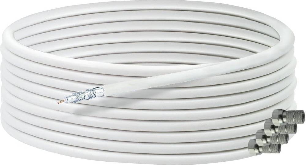 Schwaiger Koaxialkabel mit 4x F-Stecker 10 m 135 dB