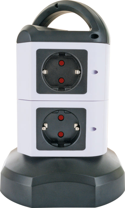 Schwaiger Steckdosentower 7-fach 2 USB-A Anschlüsse Kabel ausziehbar drehbar im Angebot