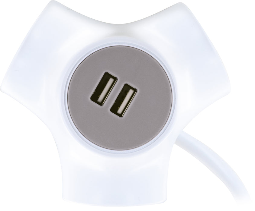 Schwaiger Steckdosenwürfel 3-fach mit 2 USB-A Slots Letzter Tag