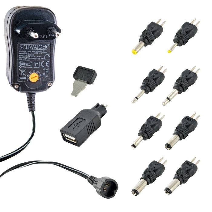 Schwaiger Steckernetzgerät Universal mit 9 Adaptern 1000mA
