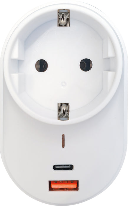 Schwaiger Steckdosenadapter mit USB-C + USB-A Slot 230V Outlet