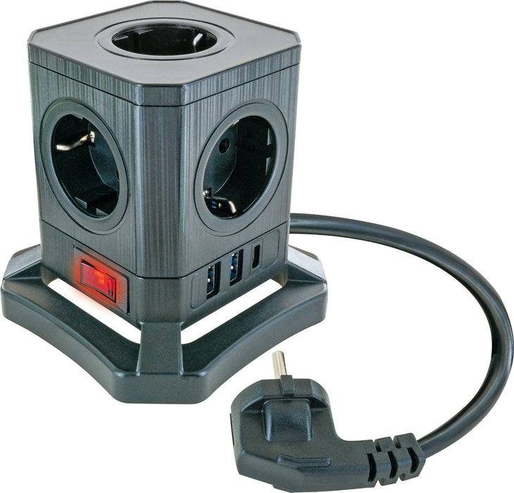 Schwaiger Ladeblock 5fach mit USB-C/A schaltbar