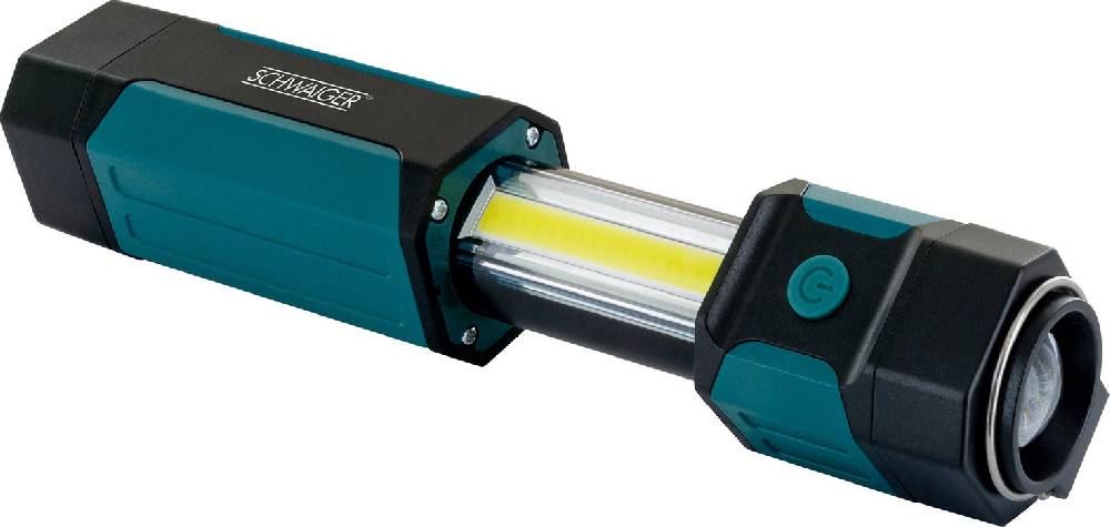 Schwaiger Arbeitsleuchte mit ausziehbarem COB-LED Strahler und Taschenlampe