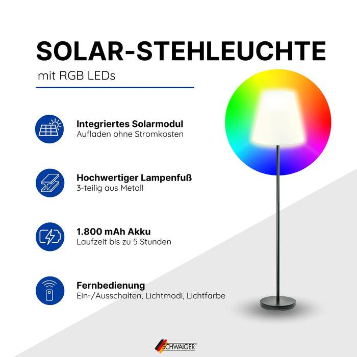 Schwaiger Solar-Stehleuchte 1,5 m RGB Lagerräumung