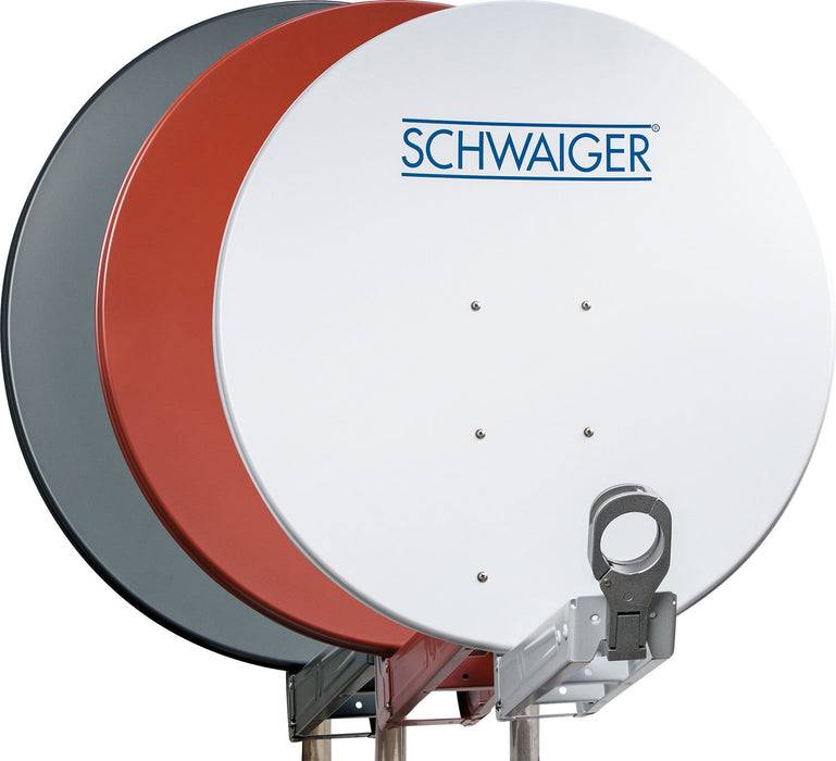 Schwaiger Satellitenschüssel Aluminium Weiß/Rot/Anthrazit 85 cm
