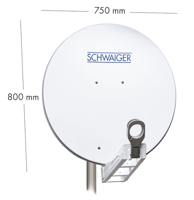 Schwaiger Satellitenanlage Set Weiß Aluminium 75 cm Hotsell