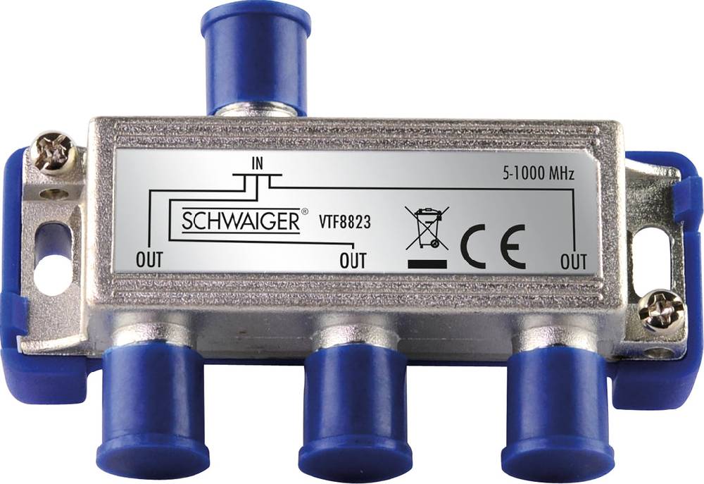 Schwaiger Verteiler 3-fach für Antennen- und Kabelanlagen 6,5 dB