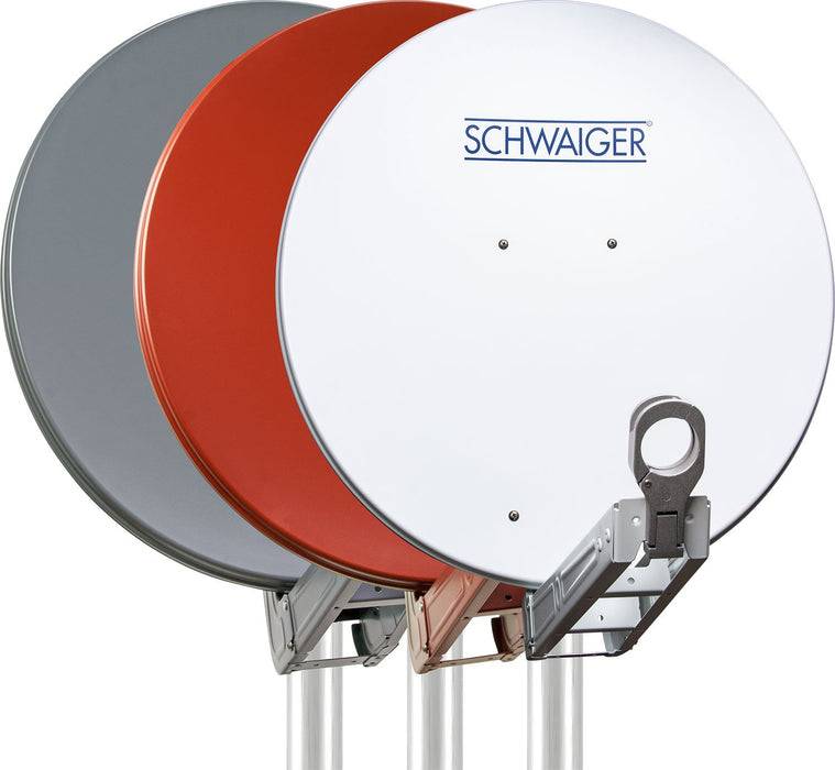 Schwaiger Satellitenschüssel Aluminium Weiß/Rot/Anthrazit 75 cm