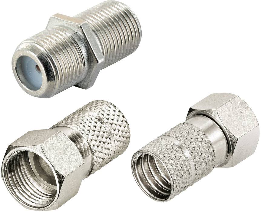 Schwaiger F-Stecker und Verbinder 3er Set Ø 8 mm