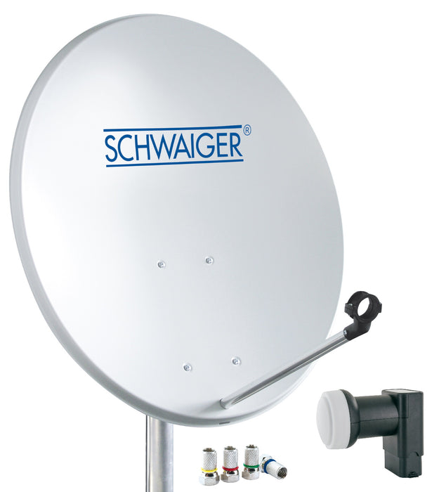 Schwaiger Satellitenanlage Set Weiß Stahl 55 cm