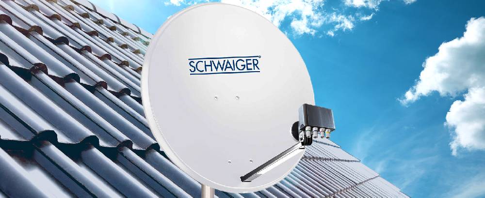 Schwaiger Satellitenanlage Set Weiß Stahl 55 cm Verkauf