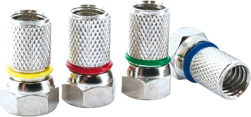 Schwaiger F-Aufdrehstecker 4er Set farbcodiert Ø 7 mm Hotsell