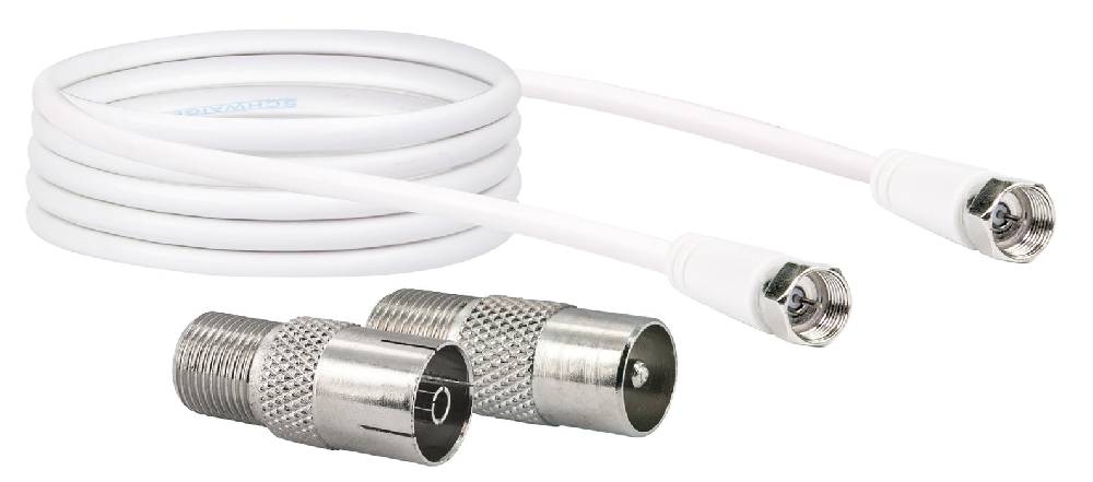 Schwaiger SAT-Anschlusskabel mit IEC Adaptern 3 m 75 dB Fabrikpreis