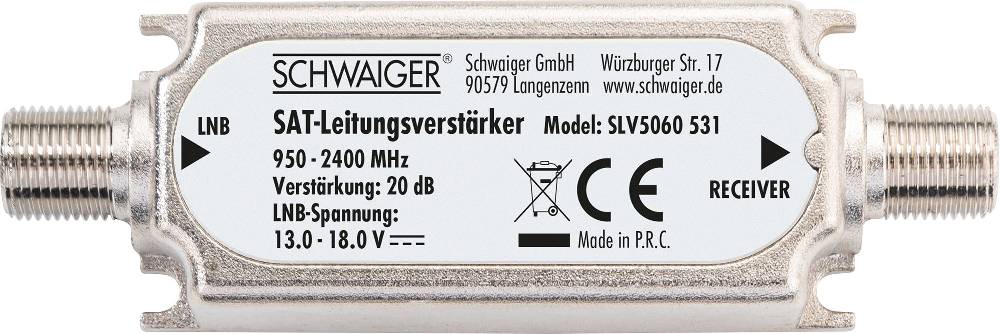 Schwaiger SAT-Leitungsverstärker 20dB Cyber Monday