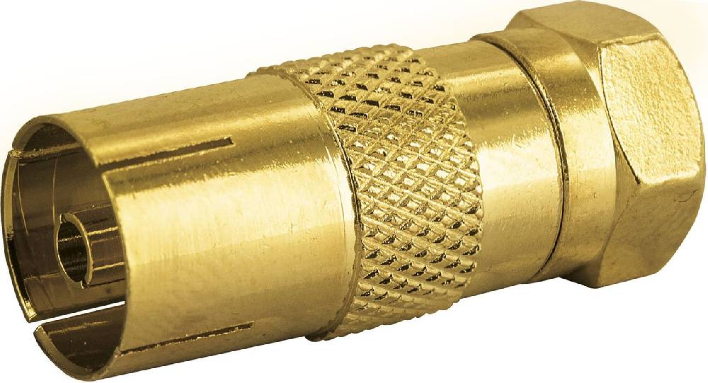 Schwaiger Adapter F-Stecker auf IEC-Buchse gold Neueste Mode