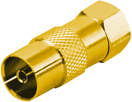 Schwaiger Adapter F-Stecker auf IEC-Buchse gold Neueste Mode