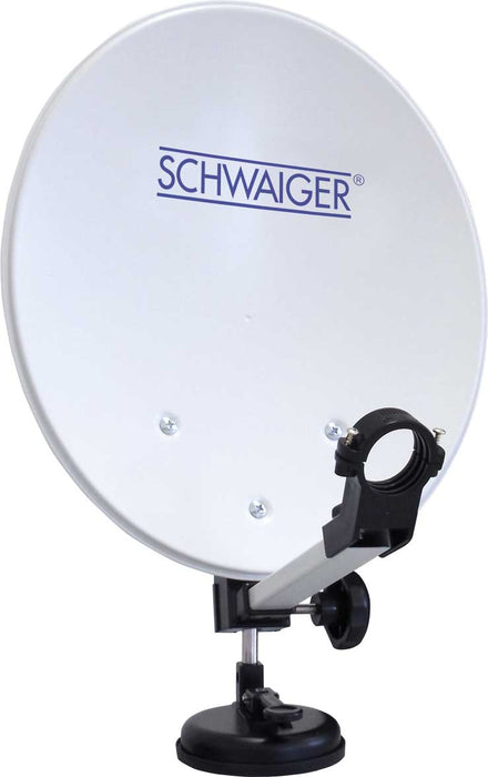Schwaiger Camping Satellitenanlage Weiß Stahl 35 cm mit Receiver Zeitlich begrenztes Angebot