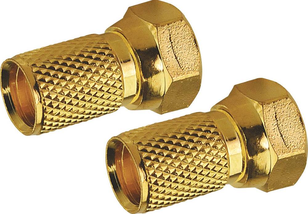 Schwaiger F-Aufdrehstecker 1/2 Stk. Ø 7 mm gold Blitzangebot