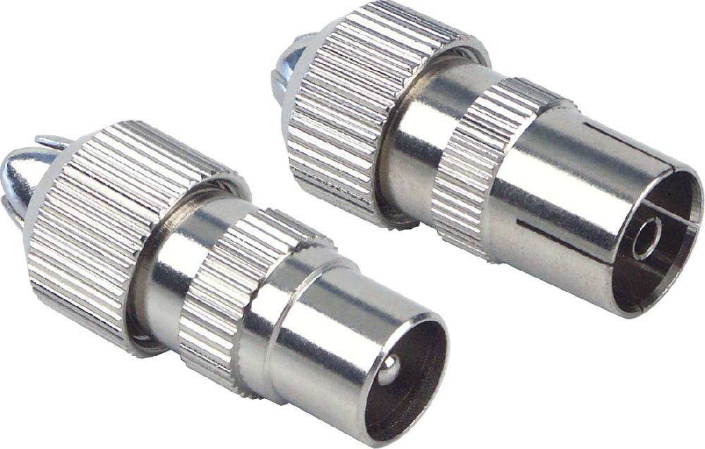Schwaiger IEC-Stecker & -Buchse Ø 4 - 7,5 mm verchromt Osterangebot