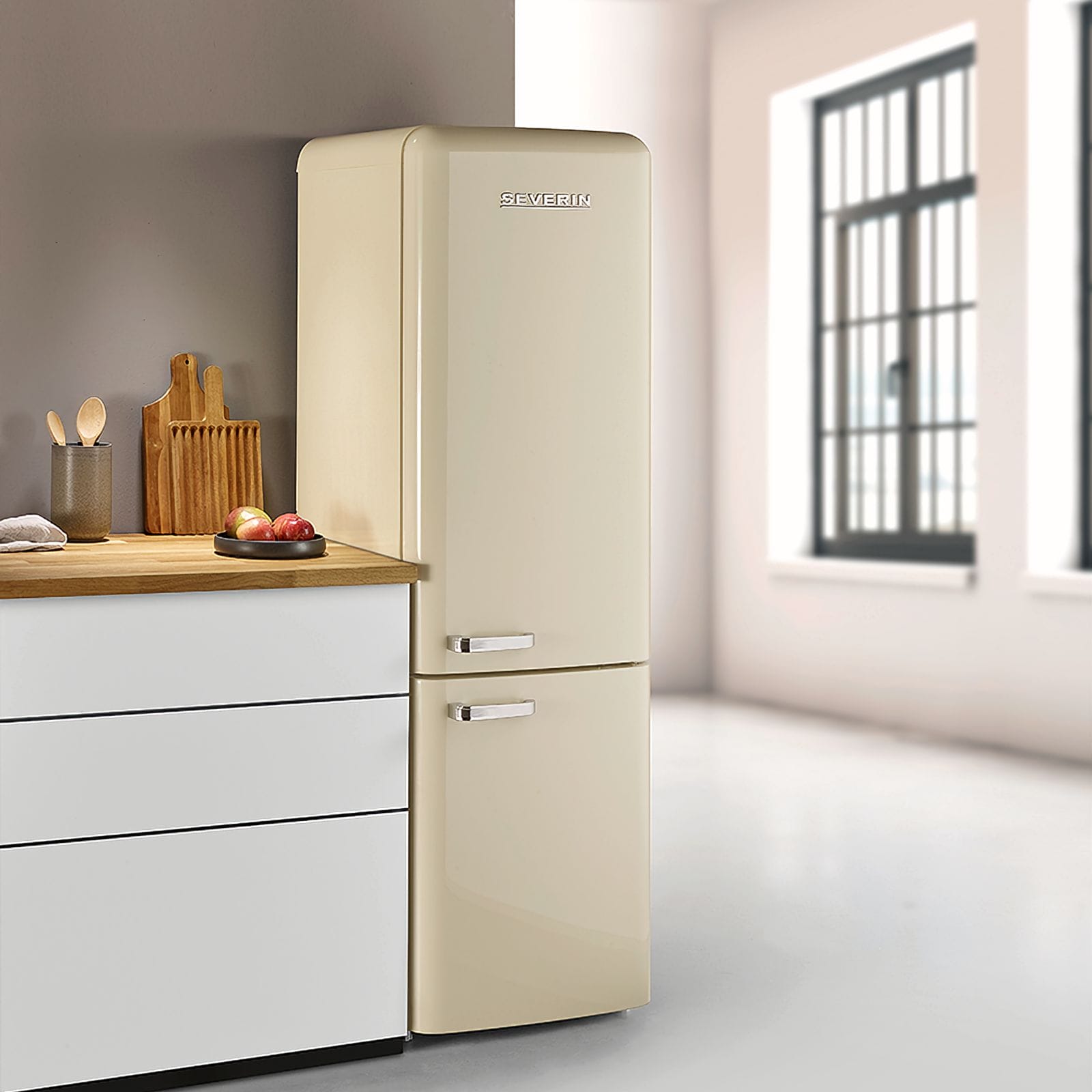 Severin Retro Kombi Total No Frost (Creme) RKG 8929 Günstiger Verkauf