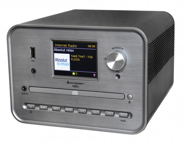 Soundmaster Stereo Musikcenter mit WLAN-Internet/DAB+/UKW-Radio, CD/MP3, USB, Bluetooth®, APP-Steuerung