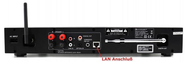 Soundmaster Multi Audio System mit 2x50W,WLAN/LAN-Internet/DAB+/UKW-Radio,CD/MP3,USB,Bluetooth®,APP-Steuerung Outlet