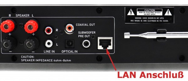 Soundmaster Multi Audio System mit 2x50W,WLAN/LAN-Internet/DAB+/UKW-Radio,CD/MP3,USB,Bluetooth®,APP-Steuerung Outlet