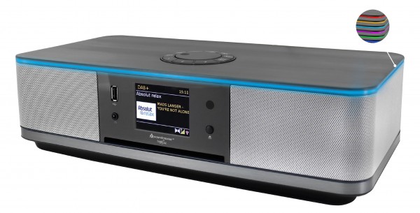 Soundmaster Stereo Musikcenter mit WLAN-Internet/DAB+/UKW-Radio, CD/MP3, USB, Bluetooth®, LED Ambientebeleuchtung, APP-Steuerung