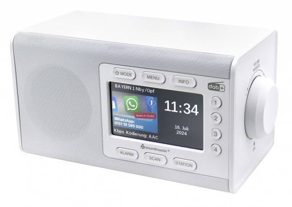 Soundmaster DAB+/UKW-RDS Radio mit großem Farbdisplay, Stationstasten