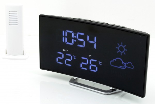 Soundmaster UKW Funkuhrenradio mit Wettervorhersage und kabellosem Außensensor