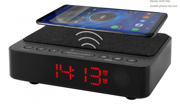 Soundmaster UKW-PLL Uhrenradio mit kabelloser Ladefunktion