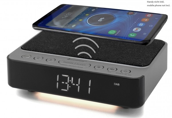 Soundmaster DAB+/UKW Uhrenradio mit kabelloser Ladefunktion