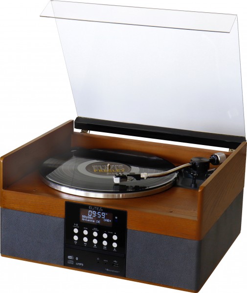 Soundmaster Stereoanlage mit Plattenspieler, DAB+/UKW Radio, CD/MP3, USB, Bluetooth®, Encoding