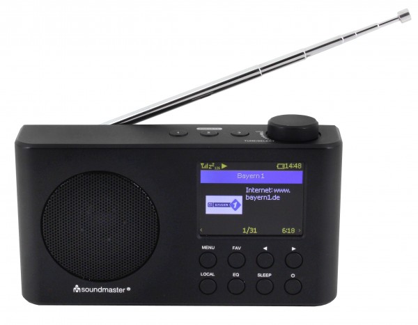Soundmaster Portables WLAN-Internet/DAB+/UKW-Radio mit Bluetooth®, Li-Ion Akku Auslauf