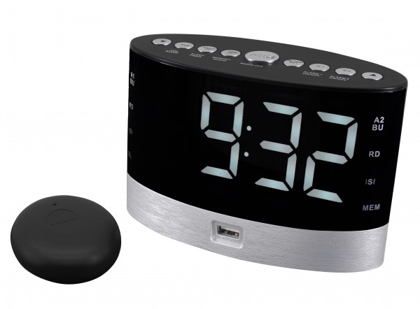 Soundmaster UKW Uhrenradio für Hörgeschädigte mit schnurlosem Weckvibrationskissen im Angebot