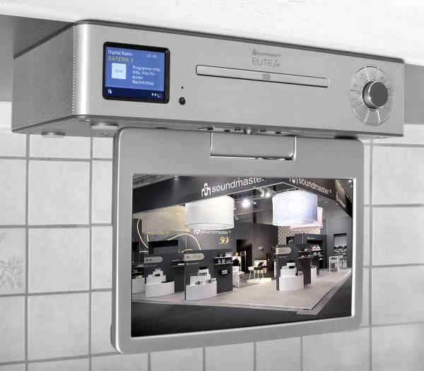 Soundmaster Küchenunterbau Multi Media Center mit TV (25 cm – DVB-T2/C), DAB+/UKW-Radio, CD/MP3, USB, Bluetooth® im Angebot