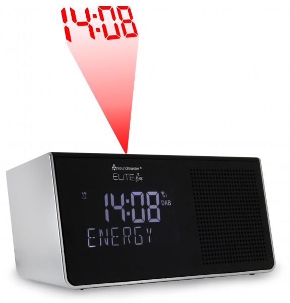 Soundmaster DAB+/UKW Uhrenradio mit Uhrzeit-Projektion and Wand/Decke im Angebot