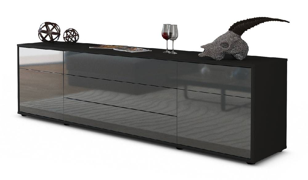 Stil Zeit Möbel Lowboard Benita, Grau (180x49x35cm) Stil Zeit Möbel Lowboard Benita, Grau (180x49x35cm)